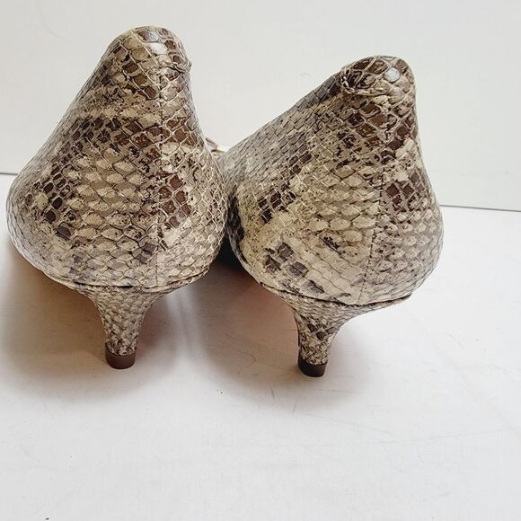 NEW Coach Mandy Kitten Heel Snakeskin Embossed Leather Pumps SIZE 8 - Picture 7 of 11